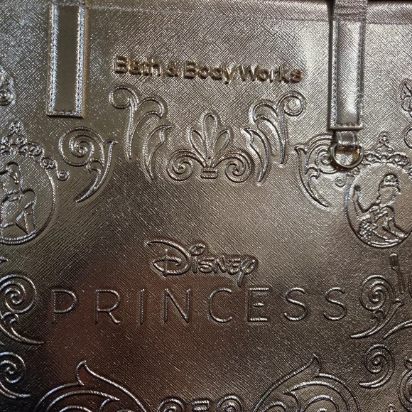 Disney Princess Bath & Body Works Gold Tote Bag Metallic Large Shopper - Picture 2 of 6